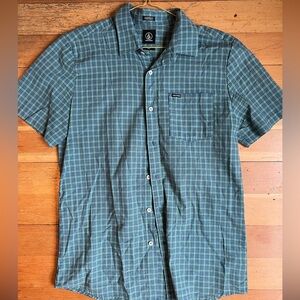 Volcom Dark Teal Short Sleeve Button Down